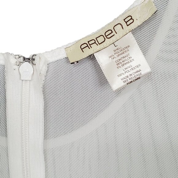 Vintage Arden B L Dress BodyCon Sheer Cut Out Long Sleeve Winter White Trendy - Picture 12 of 14